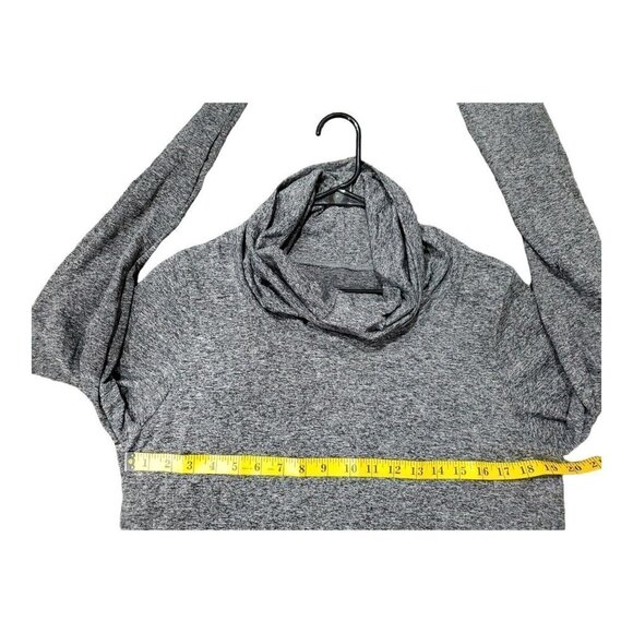 Maidenform Women's Gray Cowlneck Long-Sleeved Moisture Wick Thumbholes T… - Picture 6 of 10